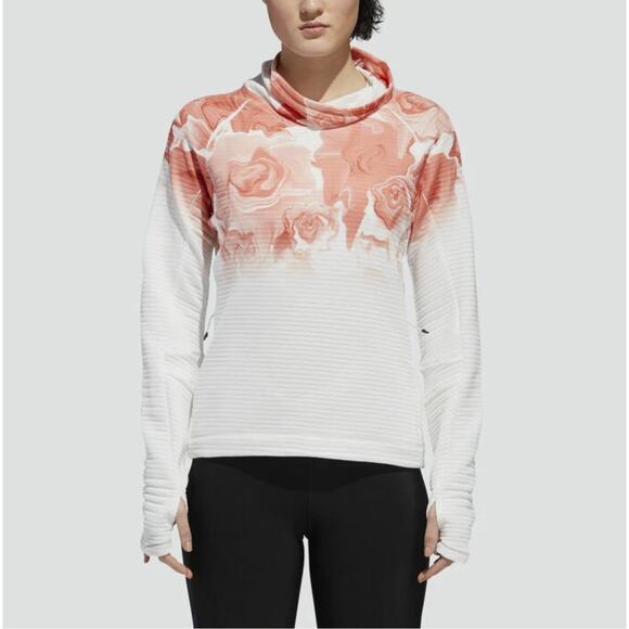 Adidas Women’s S White Orange Climalite Pullover Sweatshirt Running Top Gym - Picture 8 of 10